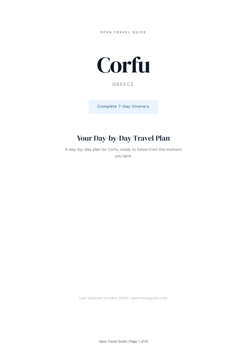 Corfu 7-Day Itinerary: Cover