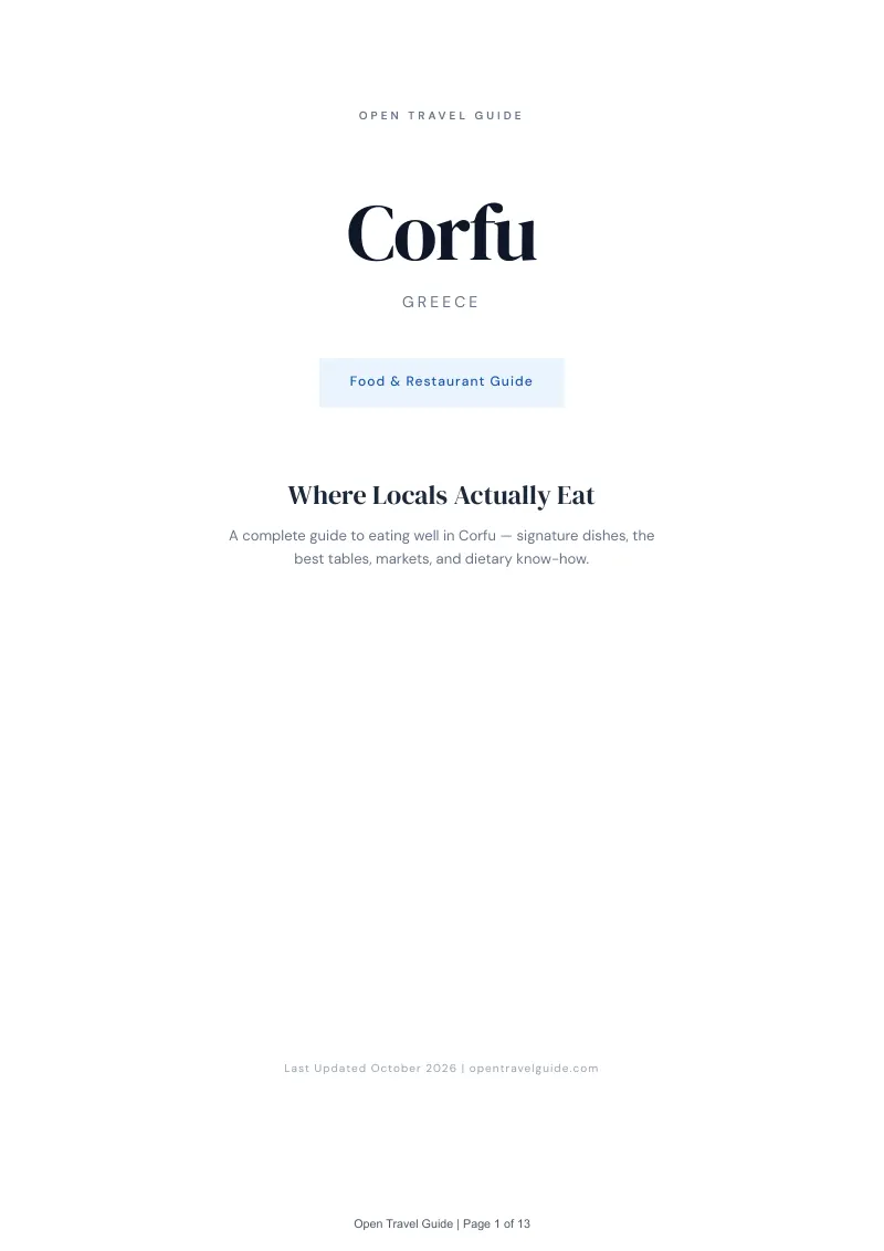Corfu Food & Restaurant Guide: Cover