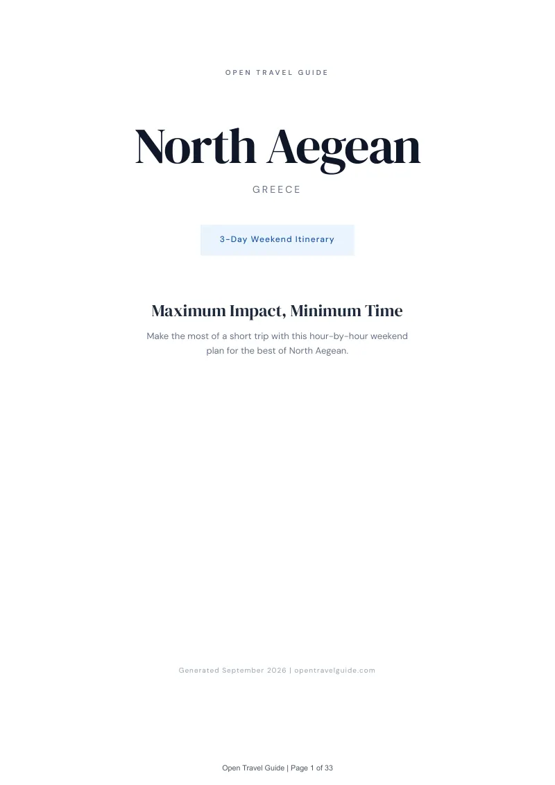 North Aegean Complete Travel Bundle: 3-day itinerary · Cover