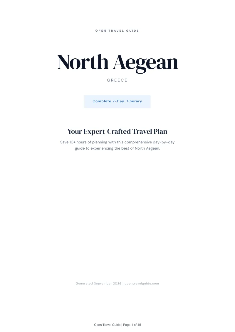 North Aegean Complete Travel Bundle: 7-day itinerary · Cover