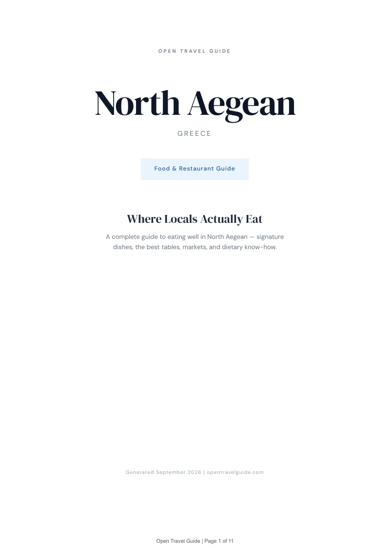 North Aegean Complete Travel Bundle: Food guide · Cover
