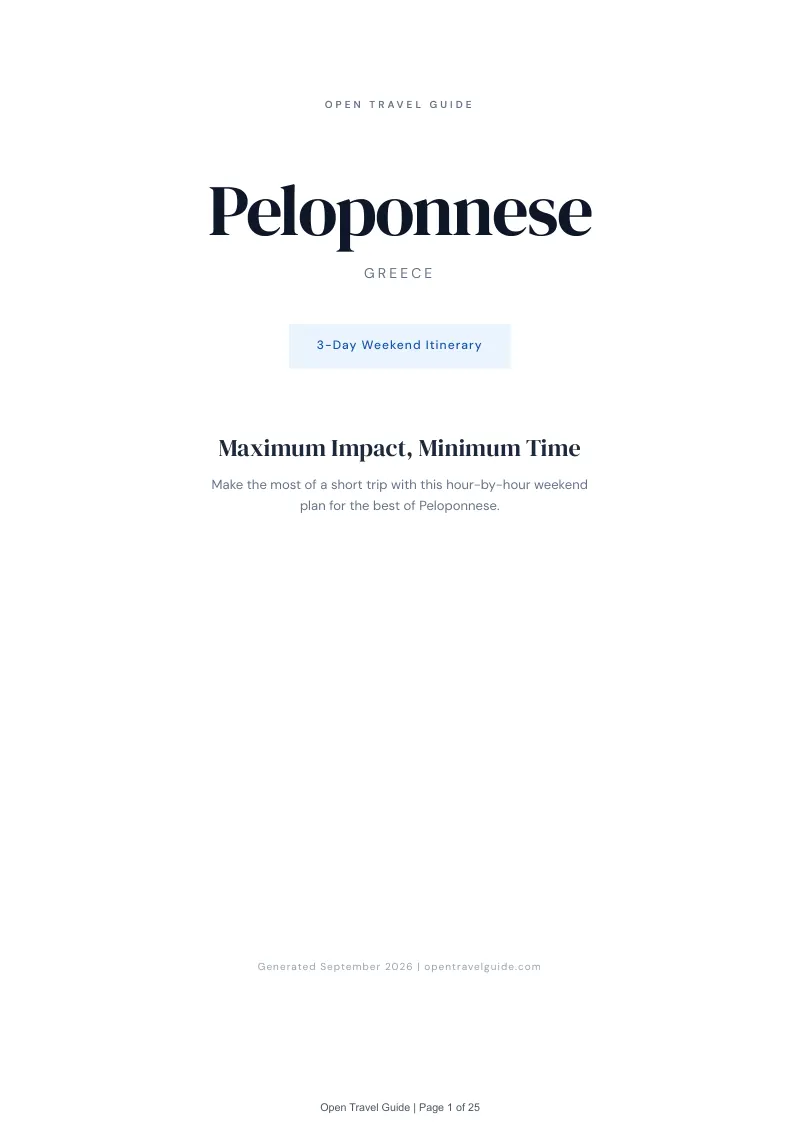 Peloponnese Complete Travel Bundle: 3-day itinerary · Cover