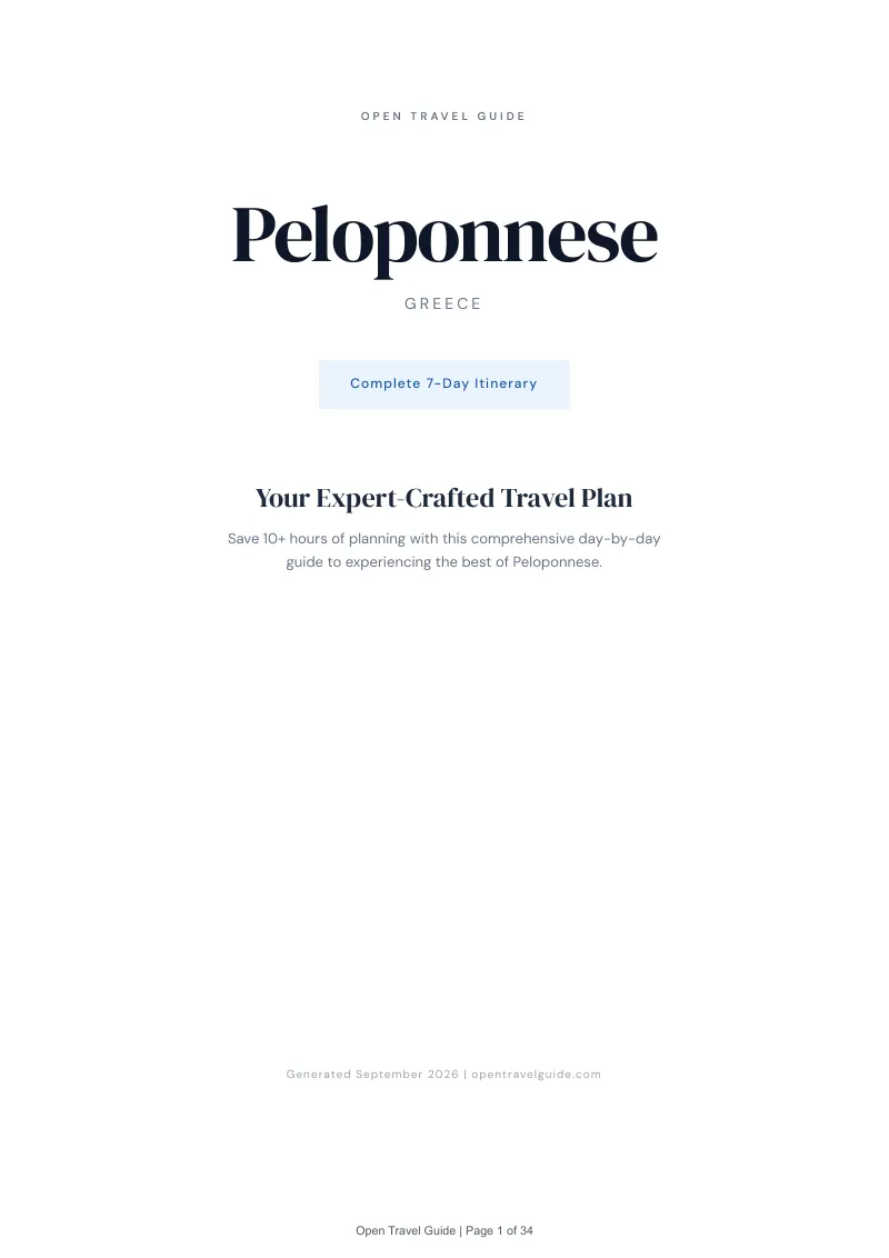 Peloponnese Complete Travel Bundle: 7-day itinerary · Cover