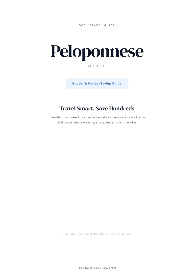 Peloponnese Complete Travel Bundle: Budget guide · Cover