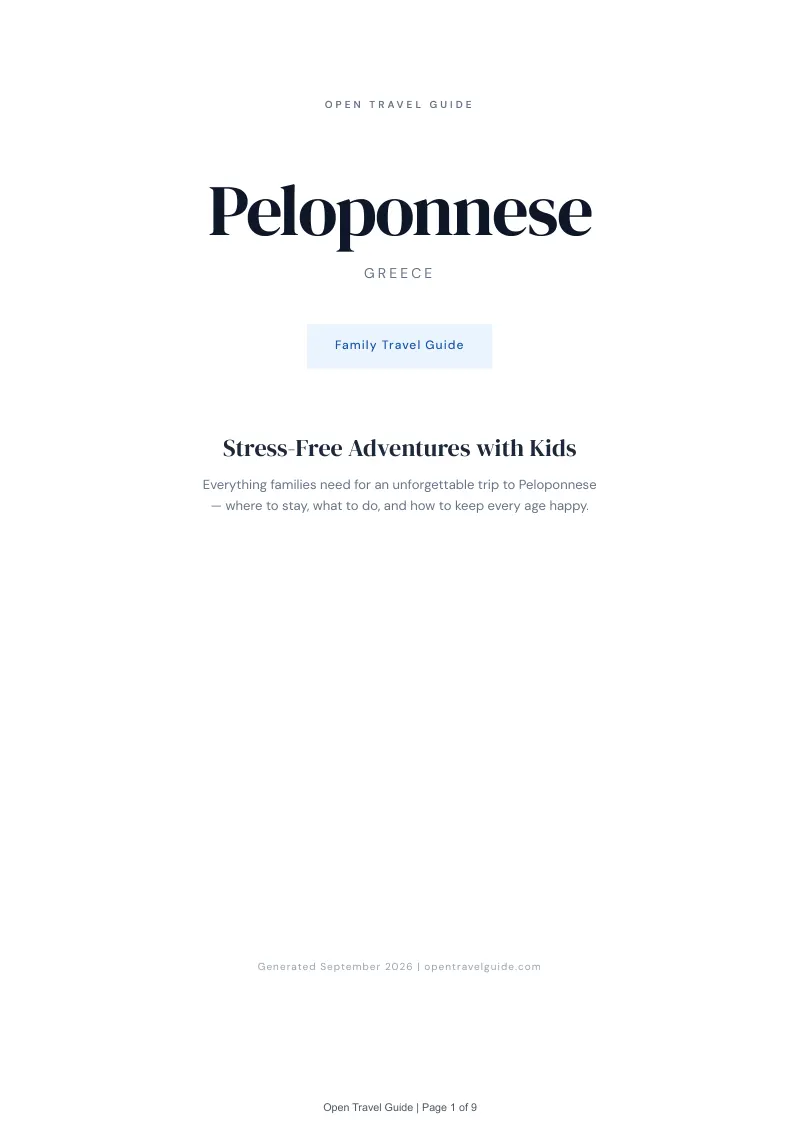 Peloponnese Complete Travel Bundle: Family guide · Cover