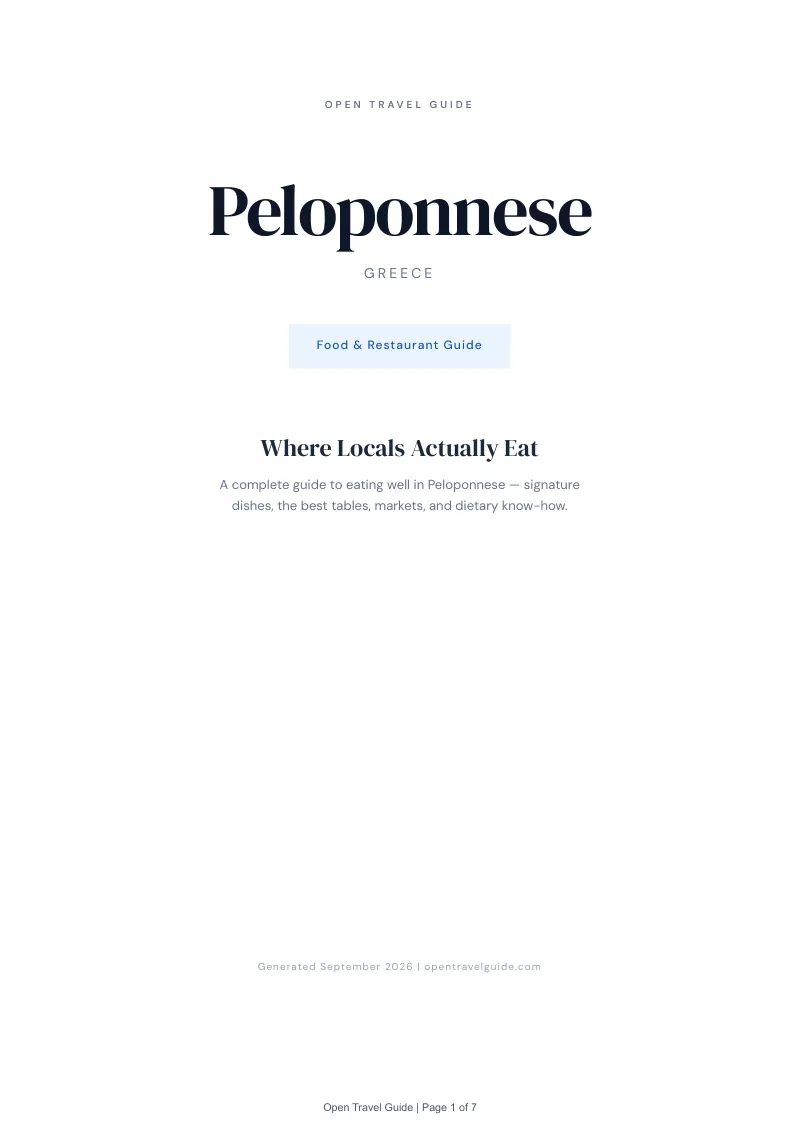 Peloponnese Complete Travel Bundle: Food guide · Cover