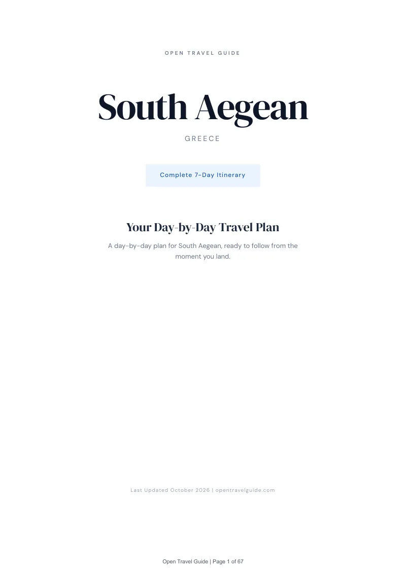 South Aegean 7-Day Itinerary: Cover