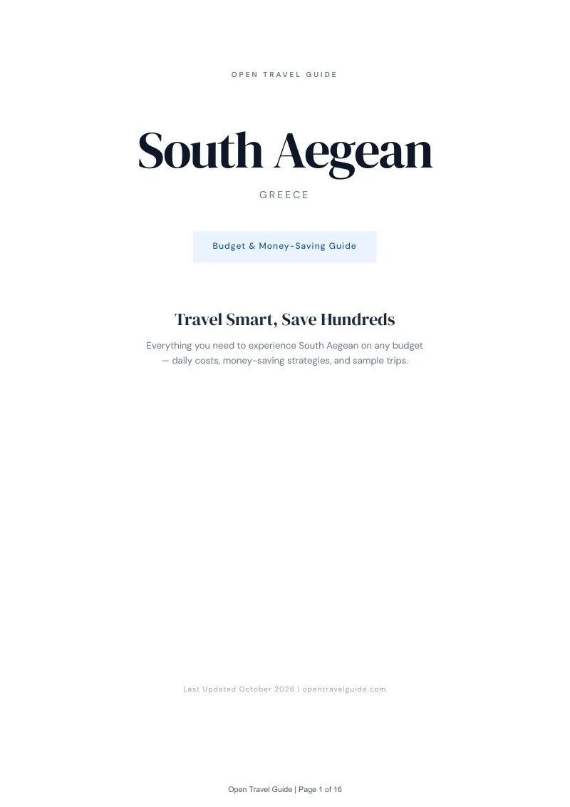 South Aegean Budget & Money-Saving Guide: Cover