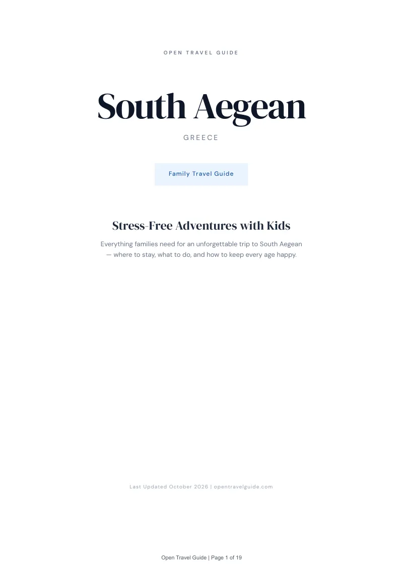 South Aegean Family Travel Guide: Cover