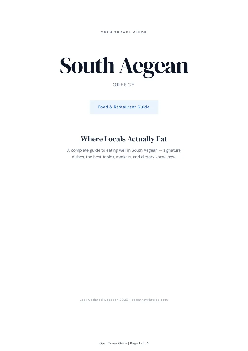 South Aegean Food & Restaurant Guide: Cover