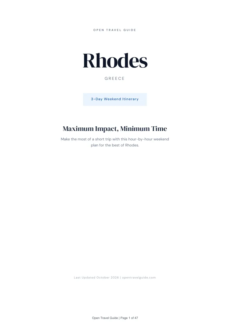 Rhodes 3-Day Weekend Itinerary: Cover