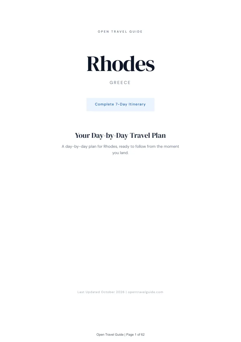Rhodes 7-Day Itinerary: Cover