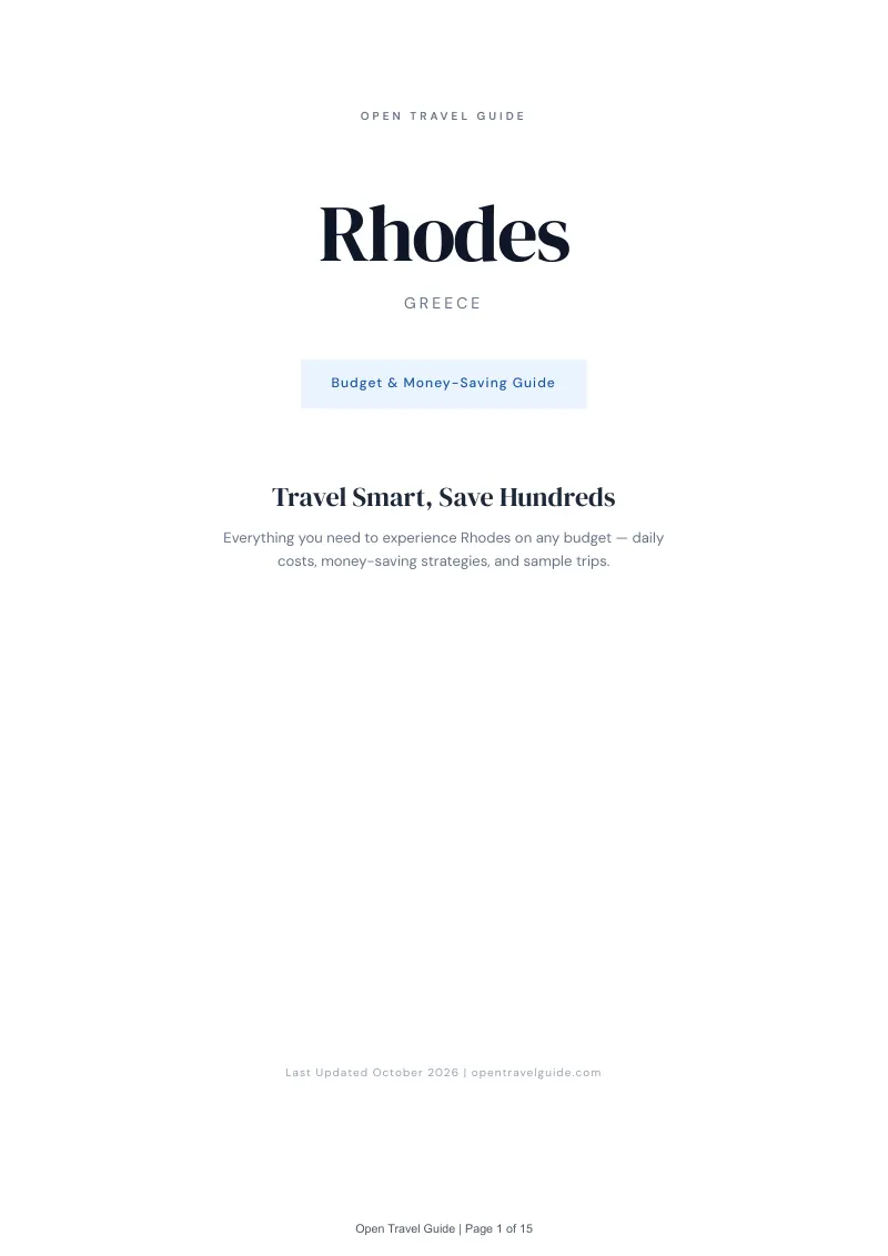 Rhodes Budget & Money-Saving Guide: Cover