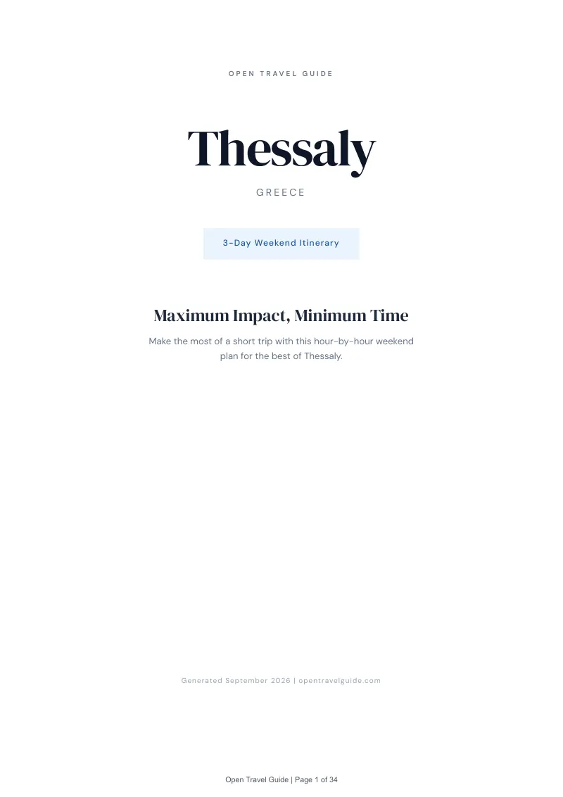 Thessaly Complete Travel Bundle: 3-day itinerary · Cover
