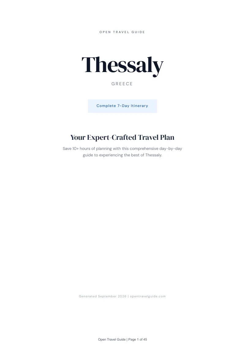 Thessaly Complete Travel Bundle: 7-day itinerary · Cover
