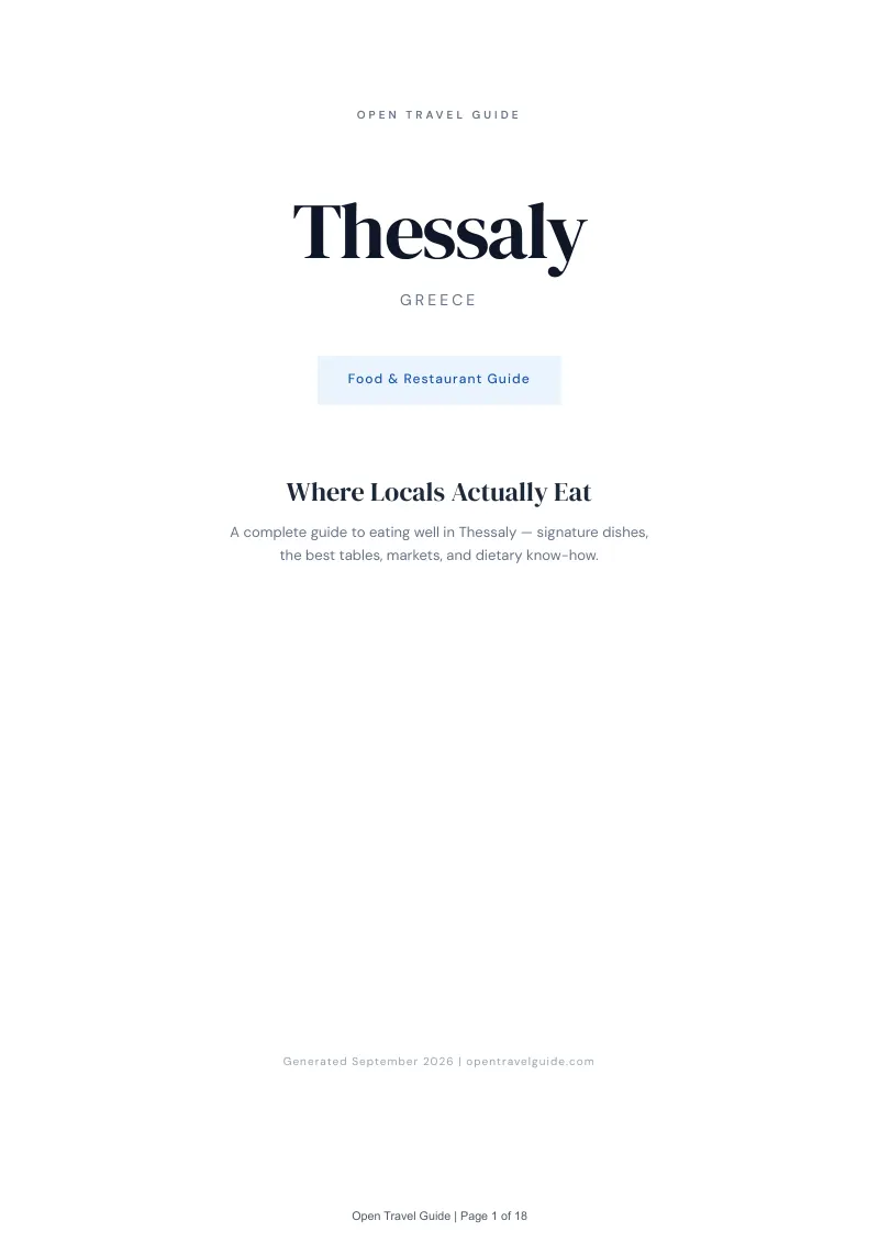 Thessaly Complete Travel Bundle: Food guide · Cover