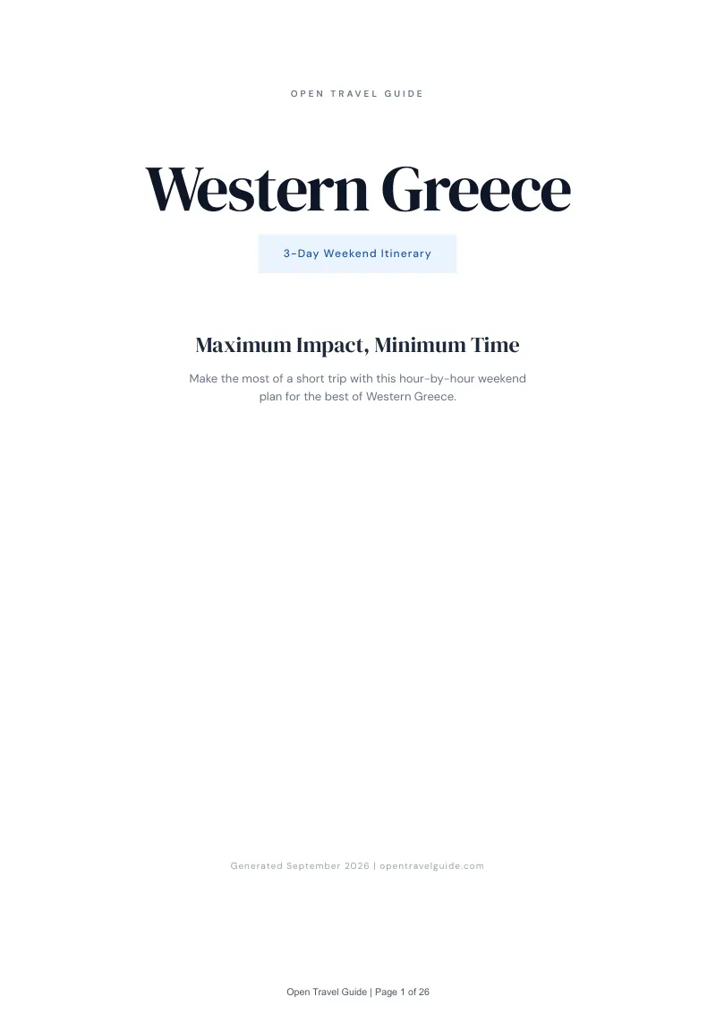 Western Greece Complete Travel Bundle: 3-day itinerary · Cover