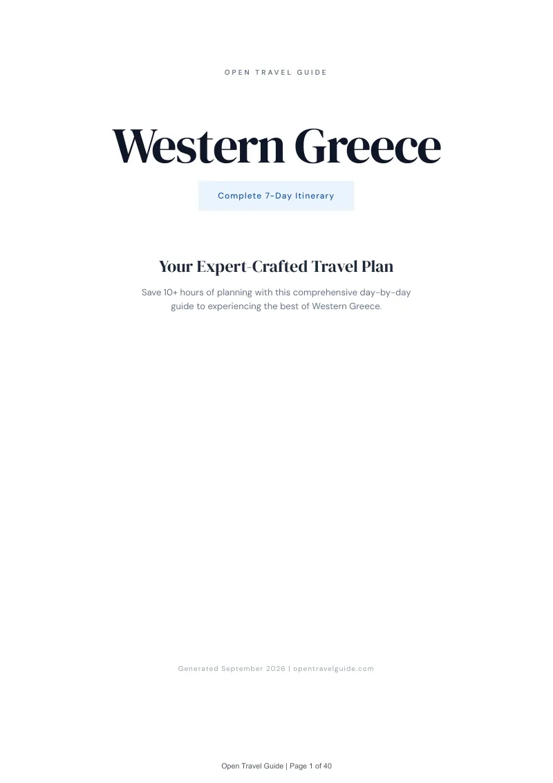 Western Greece Complete Travel Bundle: 7-day itinerary · Cover