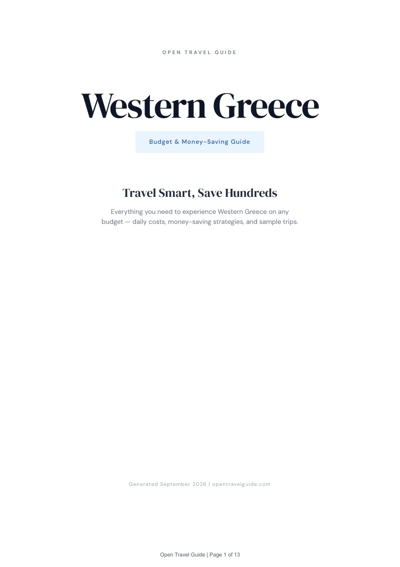 Western Greece Complete Travel Bundle: Budget guide · Cover