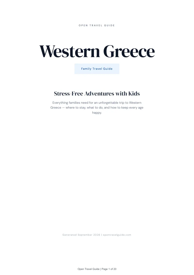 Western Greece Complete Travel Bundle: Family guide · Cover