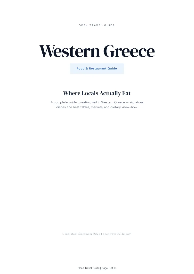 Western Greece Complete Travel Bundle: Food guide · Cover