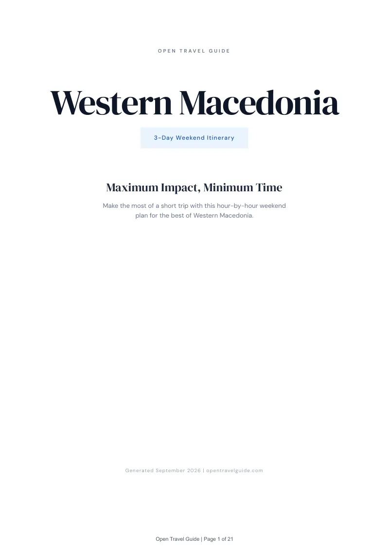 Western Macedonia Complete Travel Bundle: 3-day itinerary · Cover