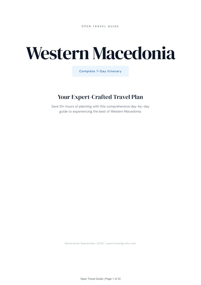 Western Macedonia Complete Travel Bundle: 7-day itinerary · Cover