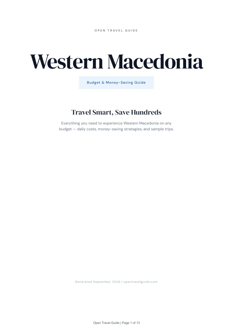 Western Macedonia Complete Travel Bundle: Budget guide · Cover