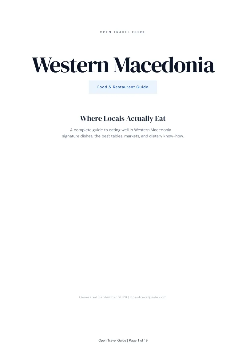 Western Macedonia Complete Travel Bundle: Food guide · Cover