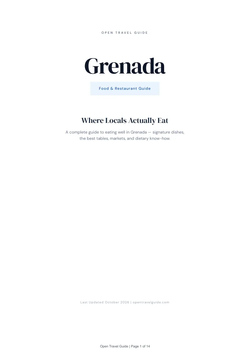 Grenada Food & Restaurant Guide: Cover
