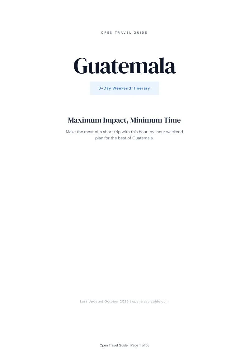 Guatemala 3-Day Weekend Itinerary: Cover