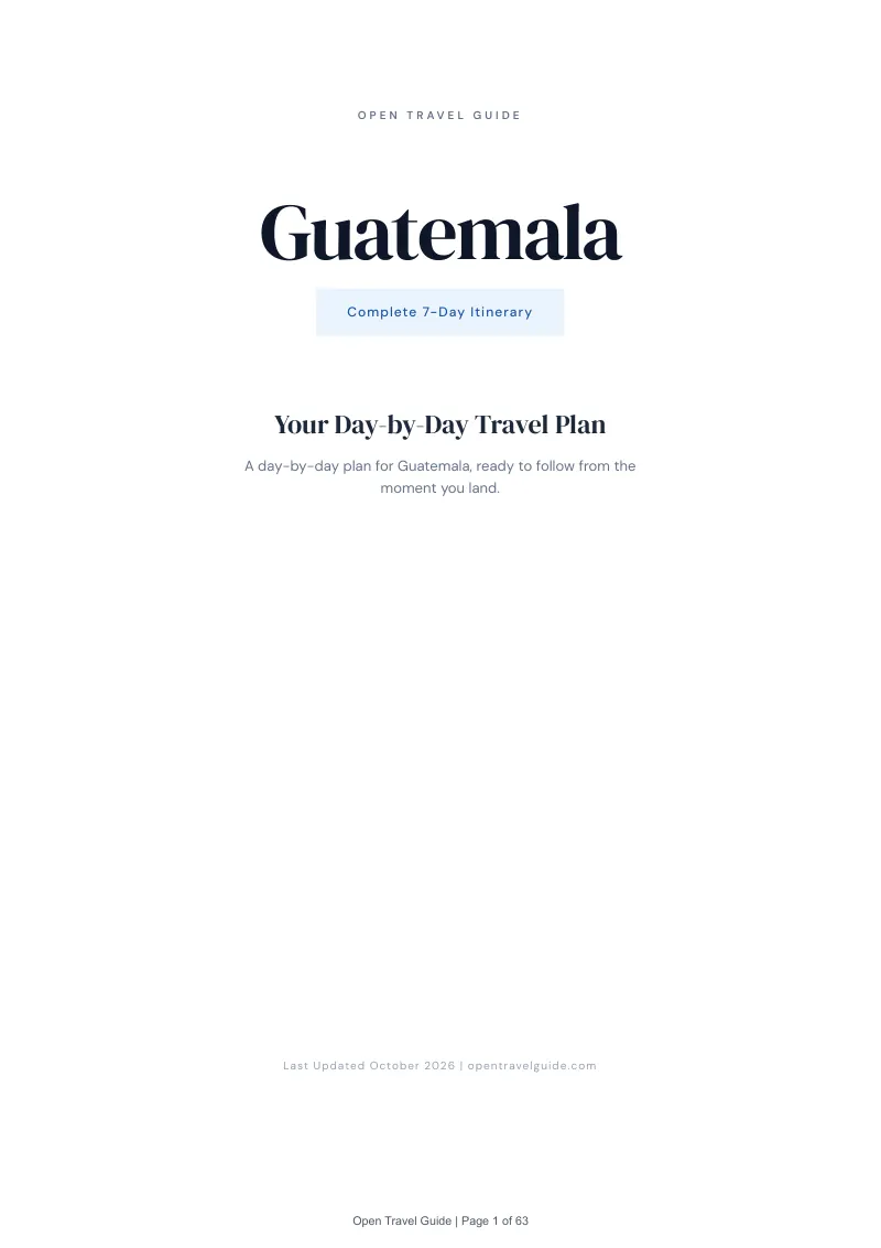 Guatemala 7-Day Itinerary: Cover