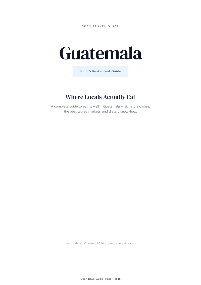 Guatemala Food & Restaurant Guide: Cover