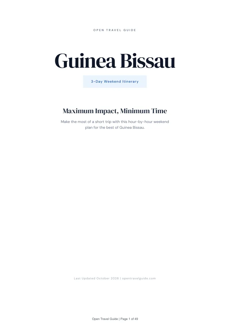 Guinea Bissau 3-Day Weekend Itinerary: Cover