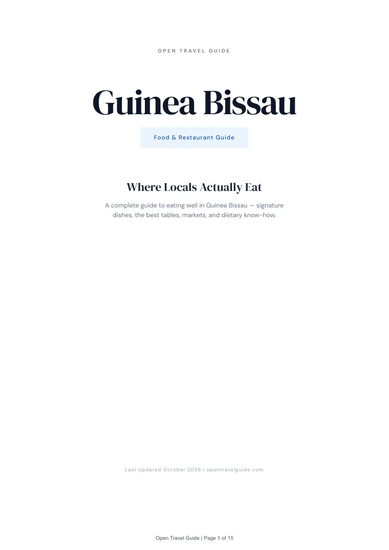 Guinea Bissau Food & Restaurant Guide: Cover