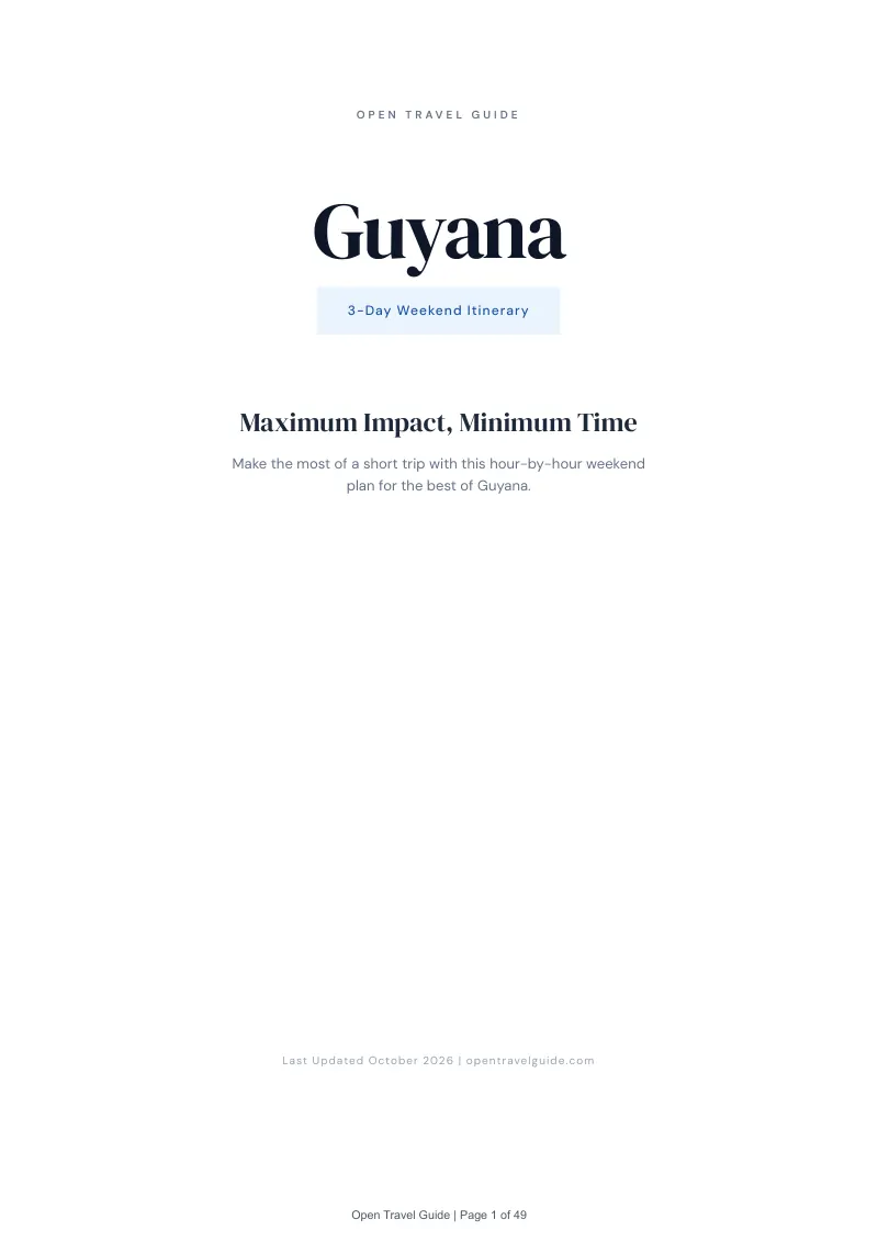 Guyana 3-Day Weekend Itinerary: Cover