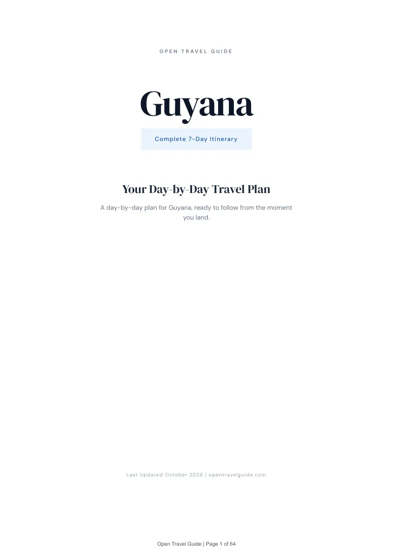 Guyana 7-Day Itinerary: Cover