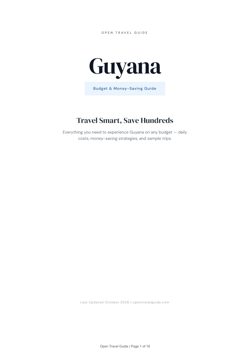 Guyana Budget & Money-Saving Guide: Cover