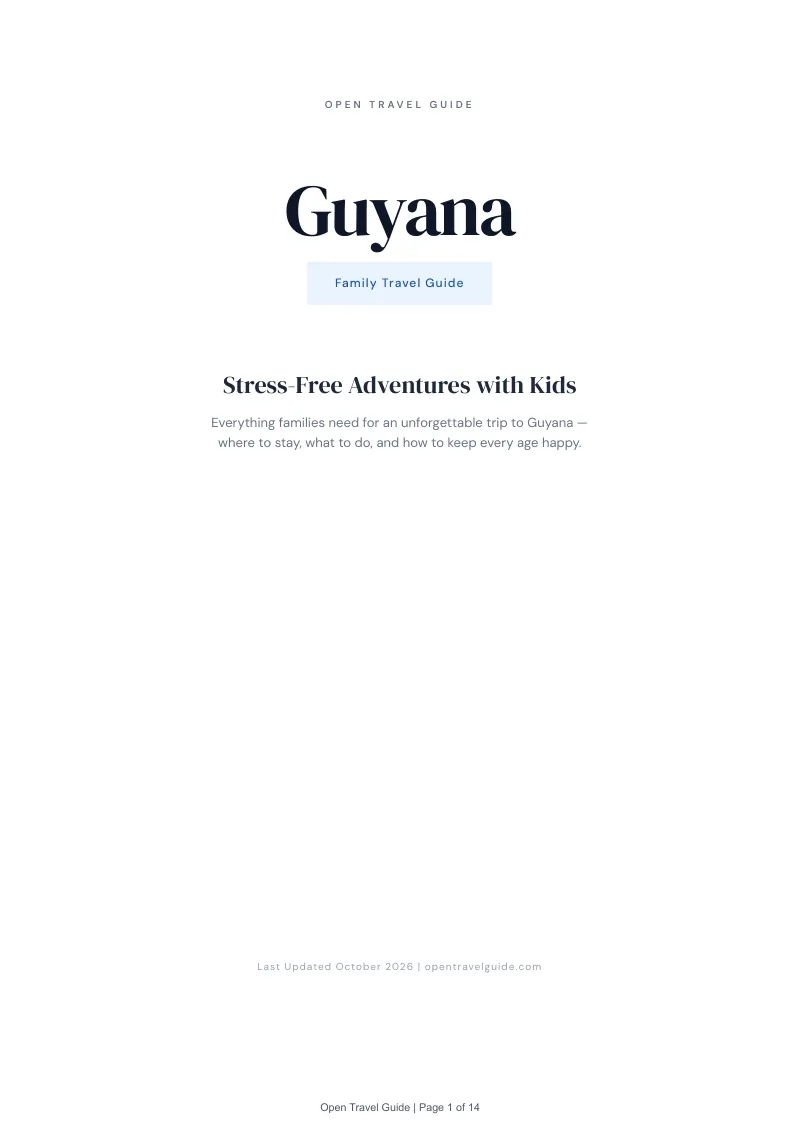 Guyana Family Travel Guide: Cover