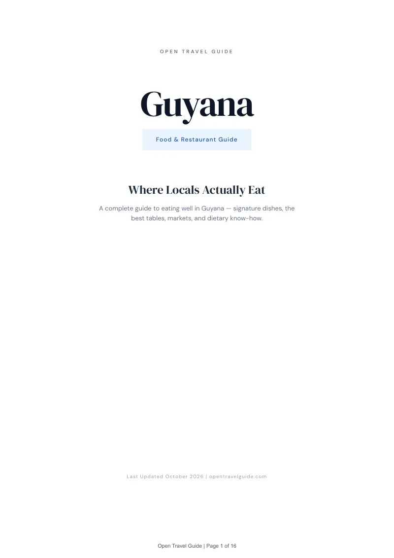 Guyana Food & Restaurant Guide: Cover