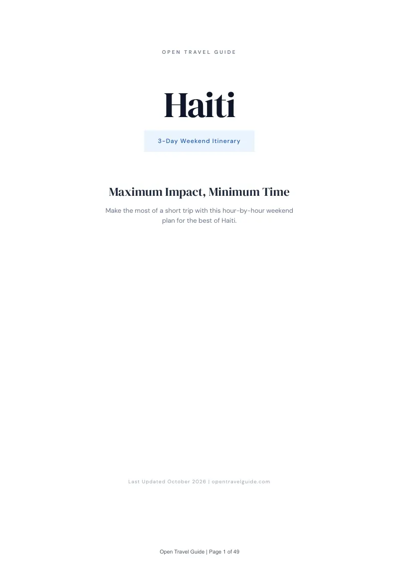 Haiti 3-Day Weekend Itinerary: Cover