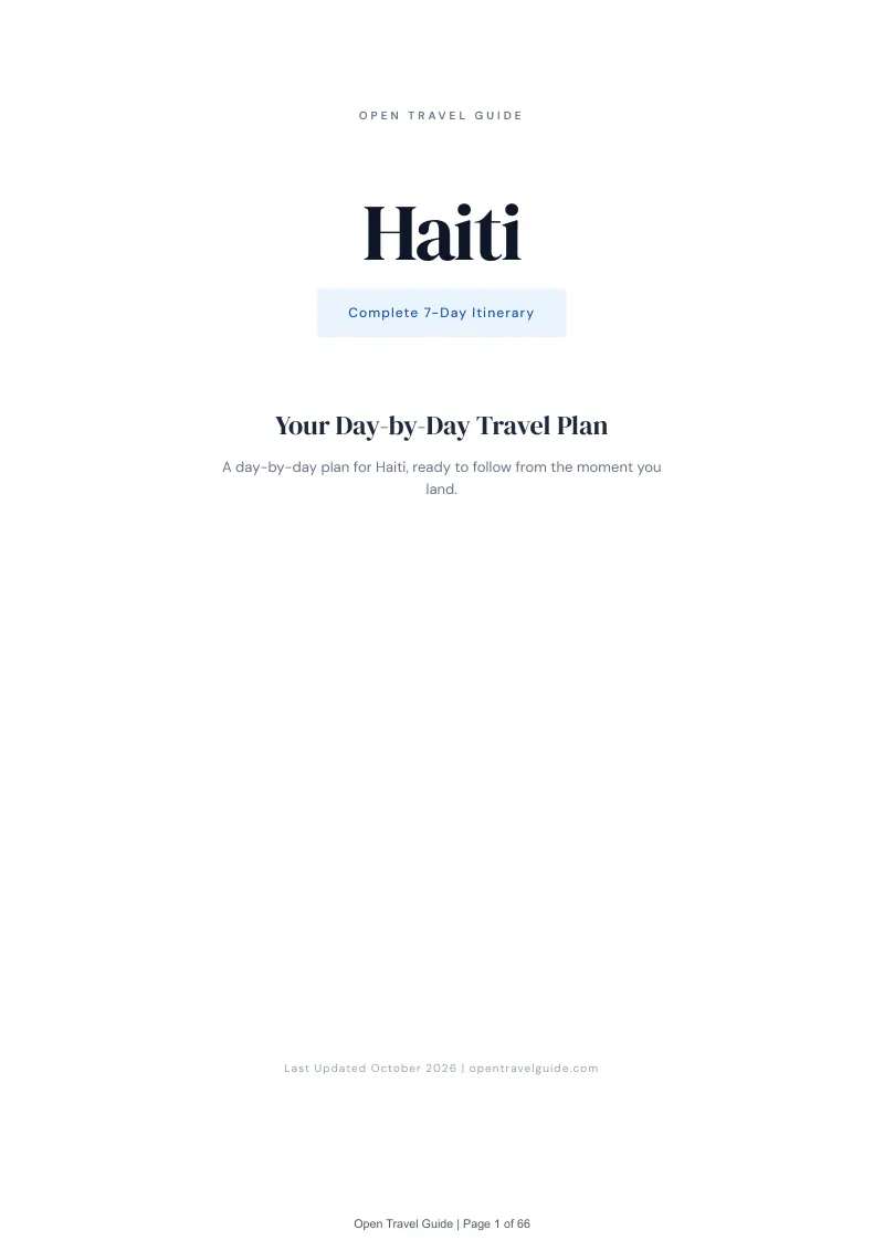 Haiti 7-Day Itinerary: Cover