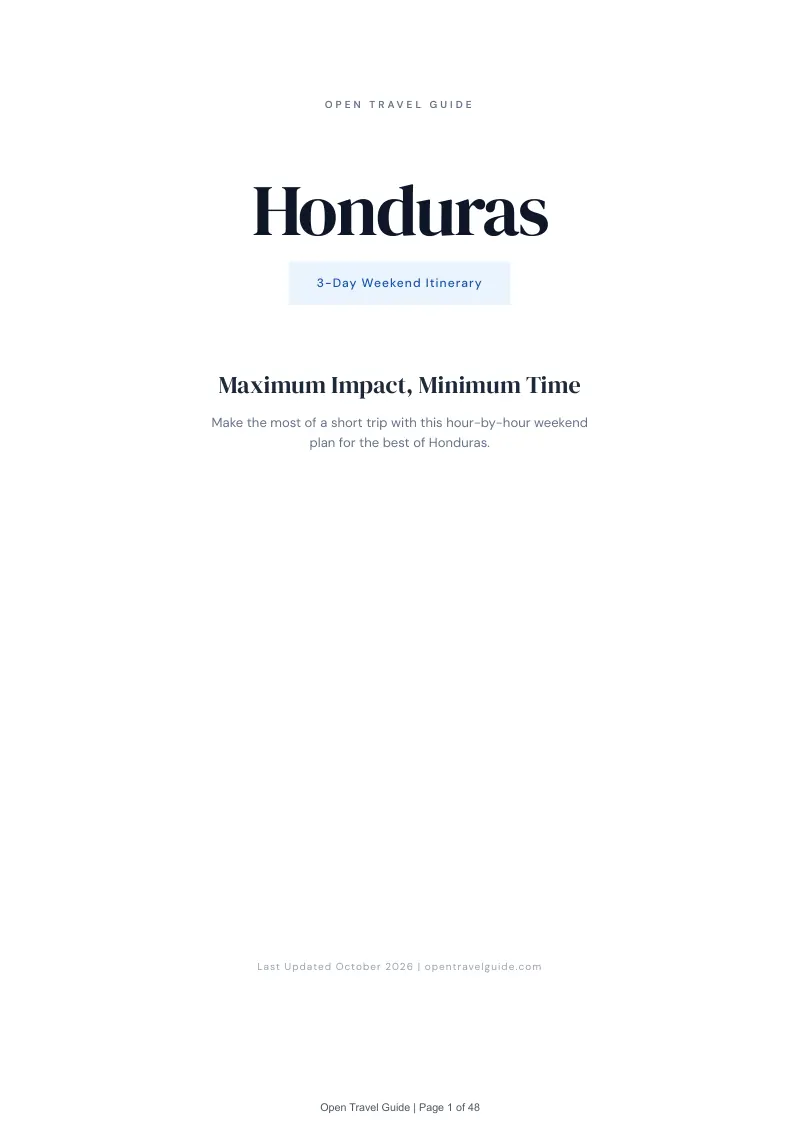 Honduras 3-Day Weekend Itinerary: Cover