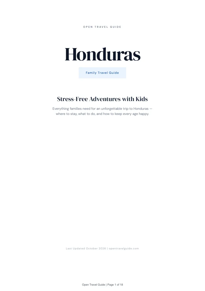 Honduras Family Travel Guide: Cover