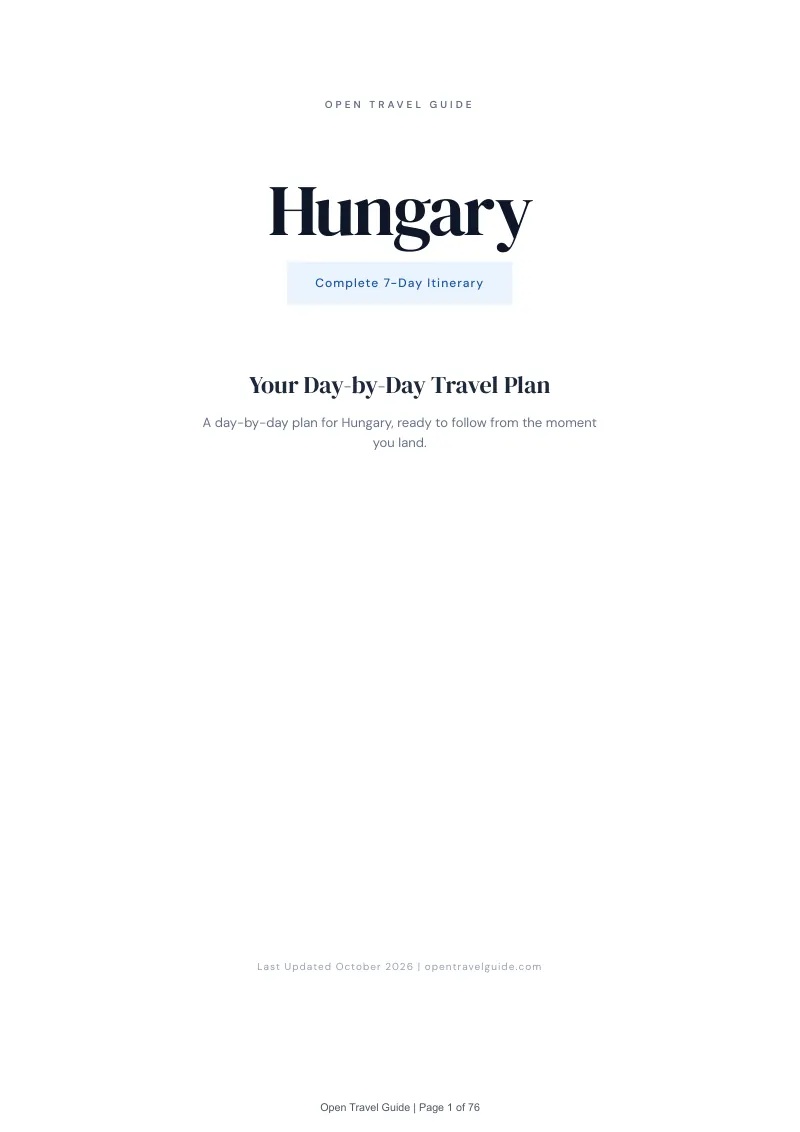 Hungary 7-Day Itinerary: Cover