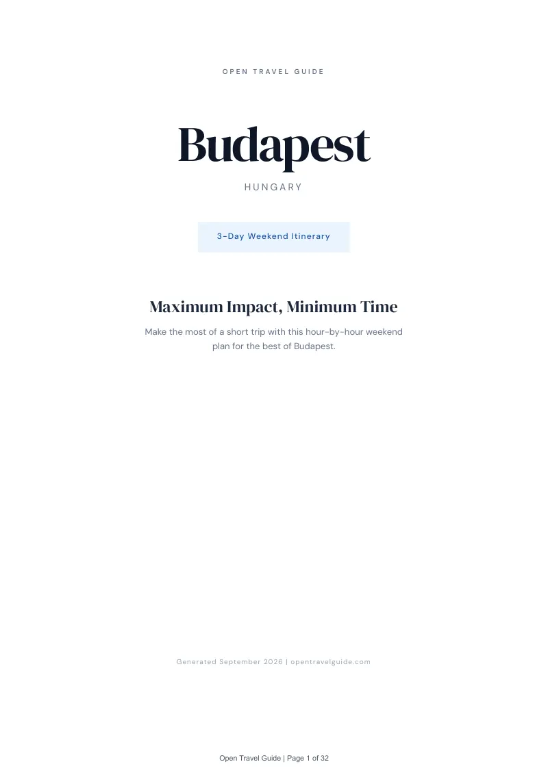 Budapest Complete Travel Bundle: 3-day itinerary · Cover