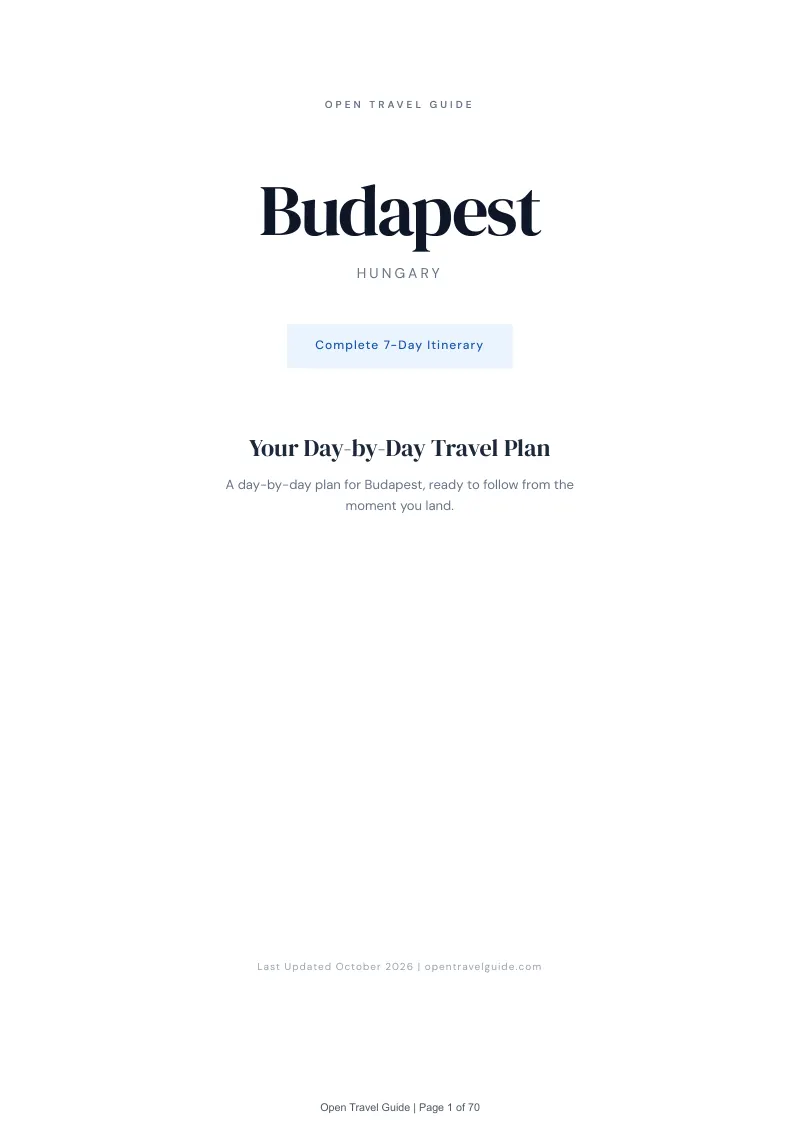 Budapest 7-Day Itinerary: Cover