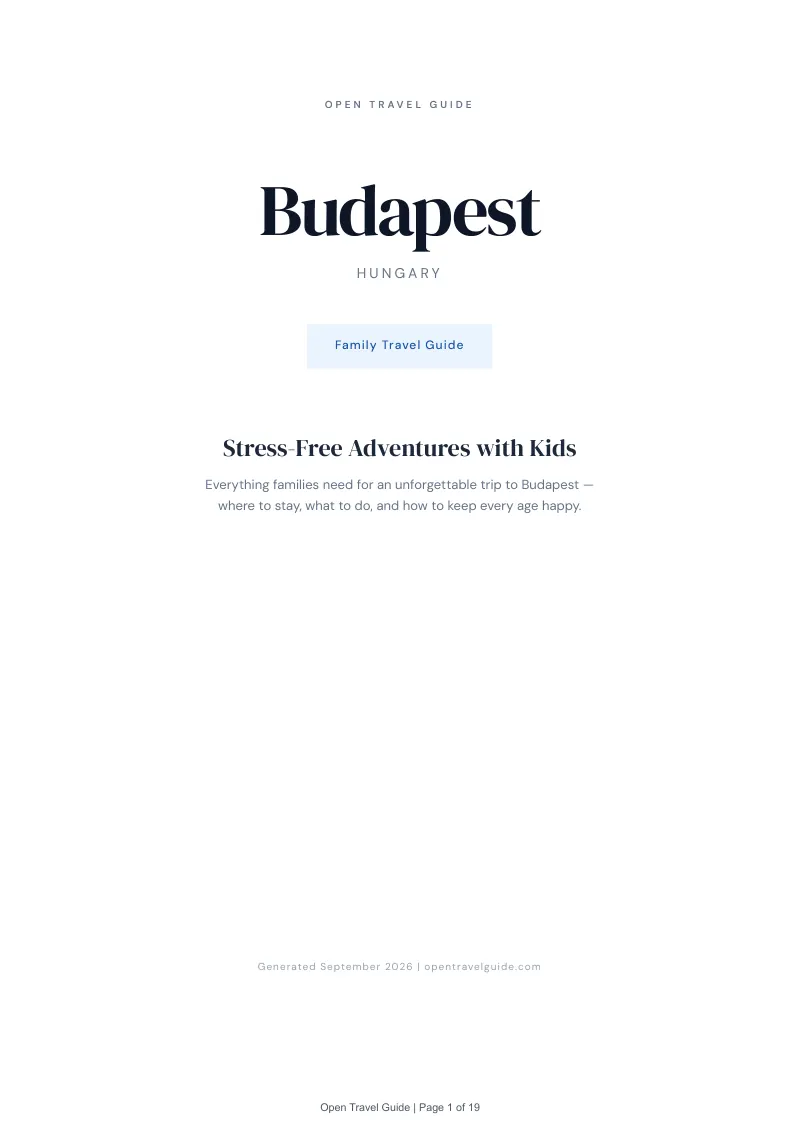 Budapest Complete Travel Bundle: Family guide · Cover