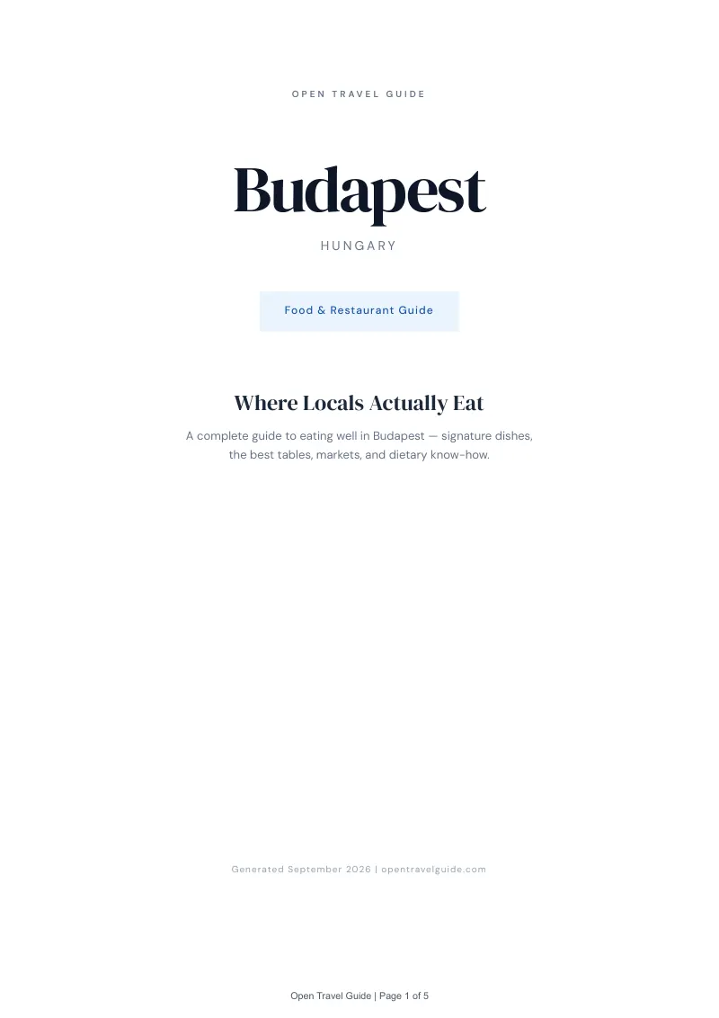 Budapest Complete Travel Bundle: Food guide · Cover