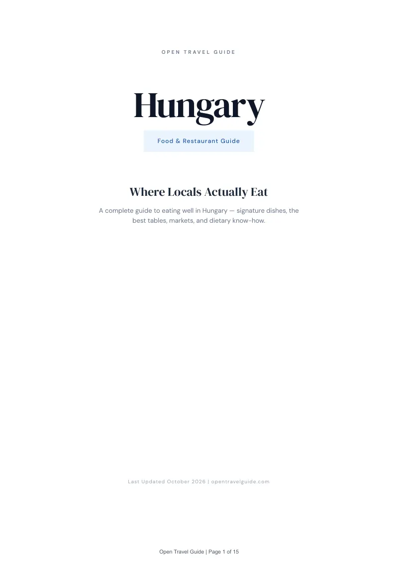 Hungary Food & Restaurant Guide: Cover